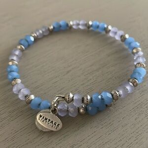 ✨Clearance✨Alex and Ani Sixty-Six Silver and Periwinkle Wrap Bracelet